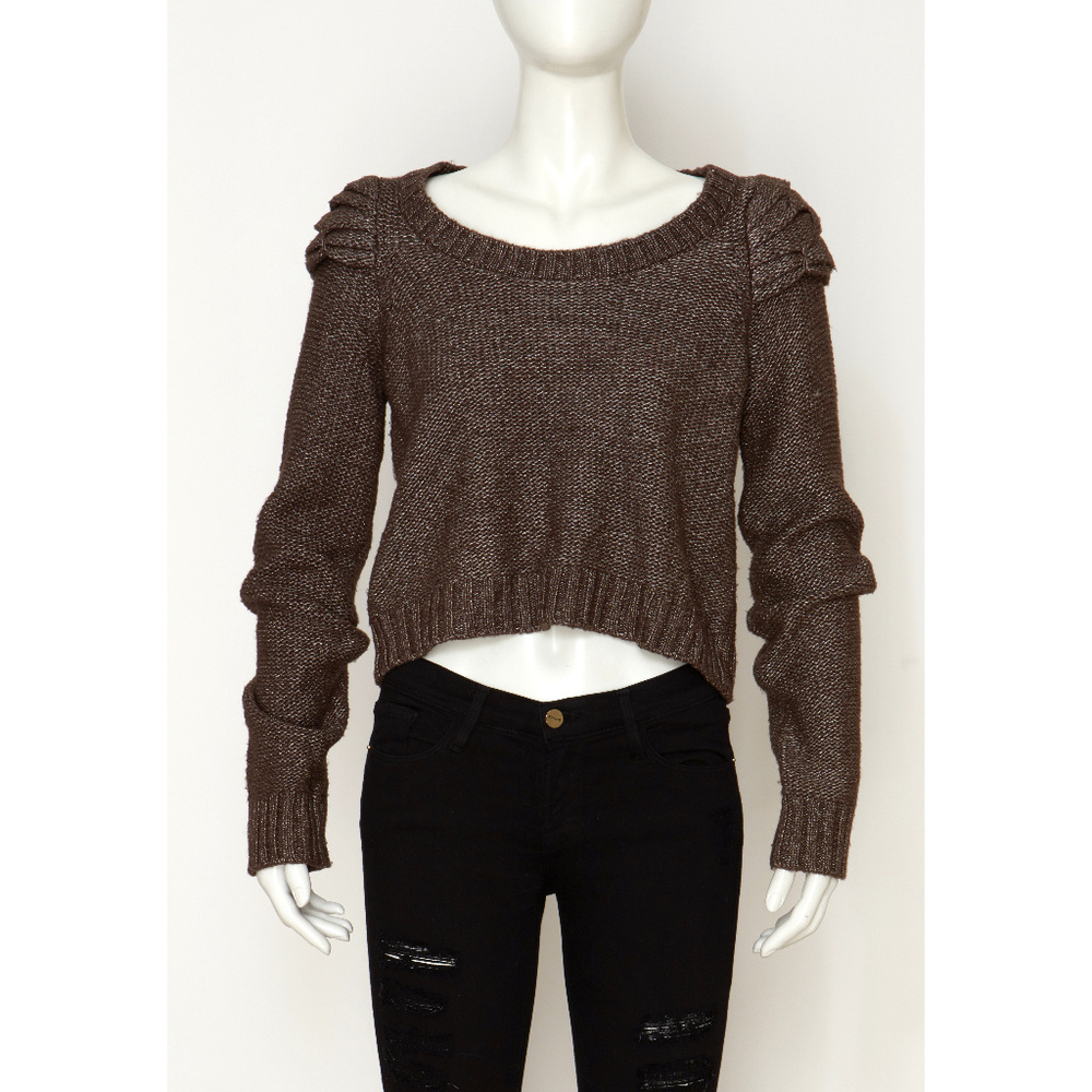 BCBC Generation Silver/Brown Crop Sweater